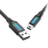 Кабель Vention Mini USB 2.0 для зарядки и передачи данных 480Mbps 1,5м Черный COMBG