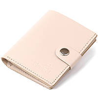 Компактное кожаное портмоне Shvigel 16489 Бежевый стильный кошелек бумажник для женщин