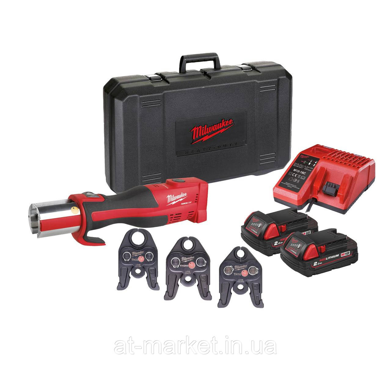 Акумуляторний компактний безщітковий інструмент для обтискання труб MILWAUKEE M18 BLHPT-202C TH-SET