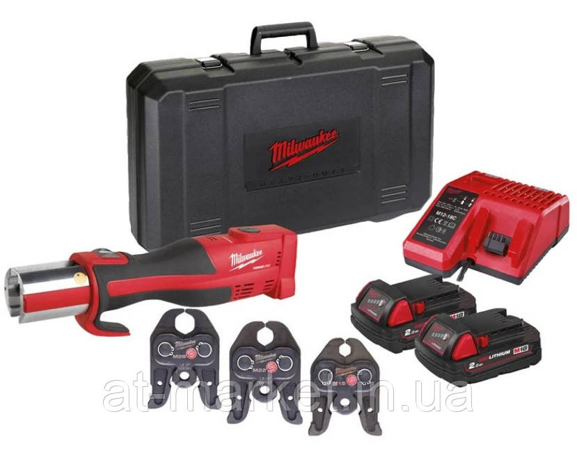 Акумуляторний компактний безщітковий інструмент для обтискання труб MILWAUKEE M18 BLHPT-202C V-SET FORC