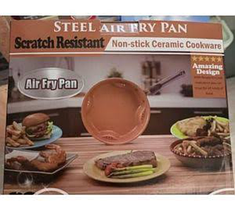 Сталева повітряна сковорода для смаження без олії Steel Air Fry Pan (32), фото 3