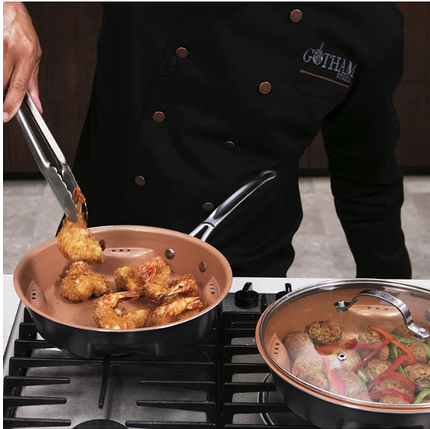 Сталева повітряна сковорода для смаження без олії Steel Air Fry Pan (32), фото 1
