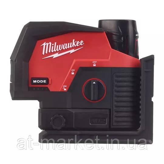 Лінійно-точковий лазерний нівелір Milwaukee M12 3PL-0C 4933478100 із зеленим променем