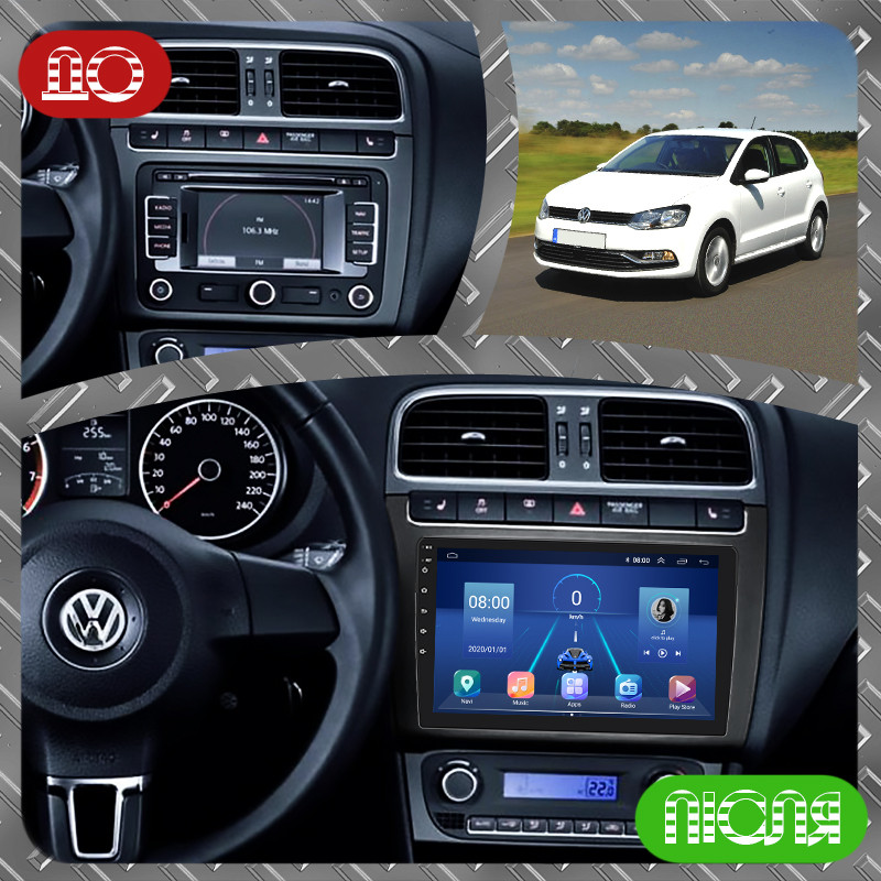 Al Штатна магнітола для Volkswagen Polo V 2009-2015 екран 9" 4/64 Gb 4G Wi-Fi GPS Top Android