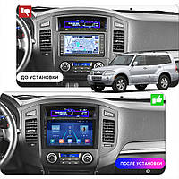 Al Штатная магнитола для Mitsubishi Pajero IV Рестайлинг 2 2014-н.в. экран 9" 4/64Gb 4G Wi-Fi GPS Top