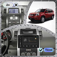 Al Штатная магнитола для Nissan X-Trail II Рестайлинг 2010-2015 экран 10" 4/64Gb 4G Wi-Fi GPS Top Android