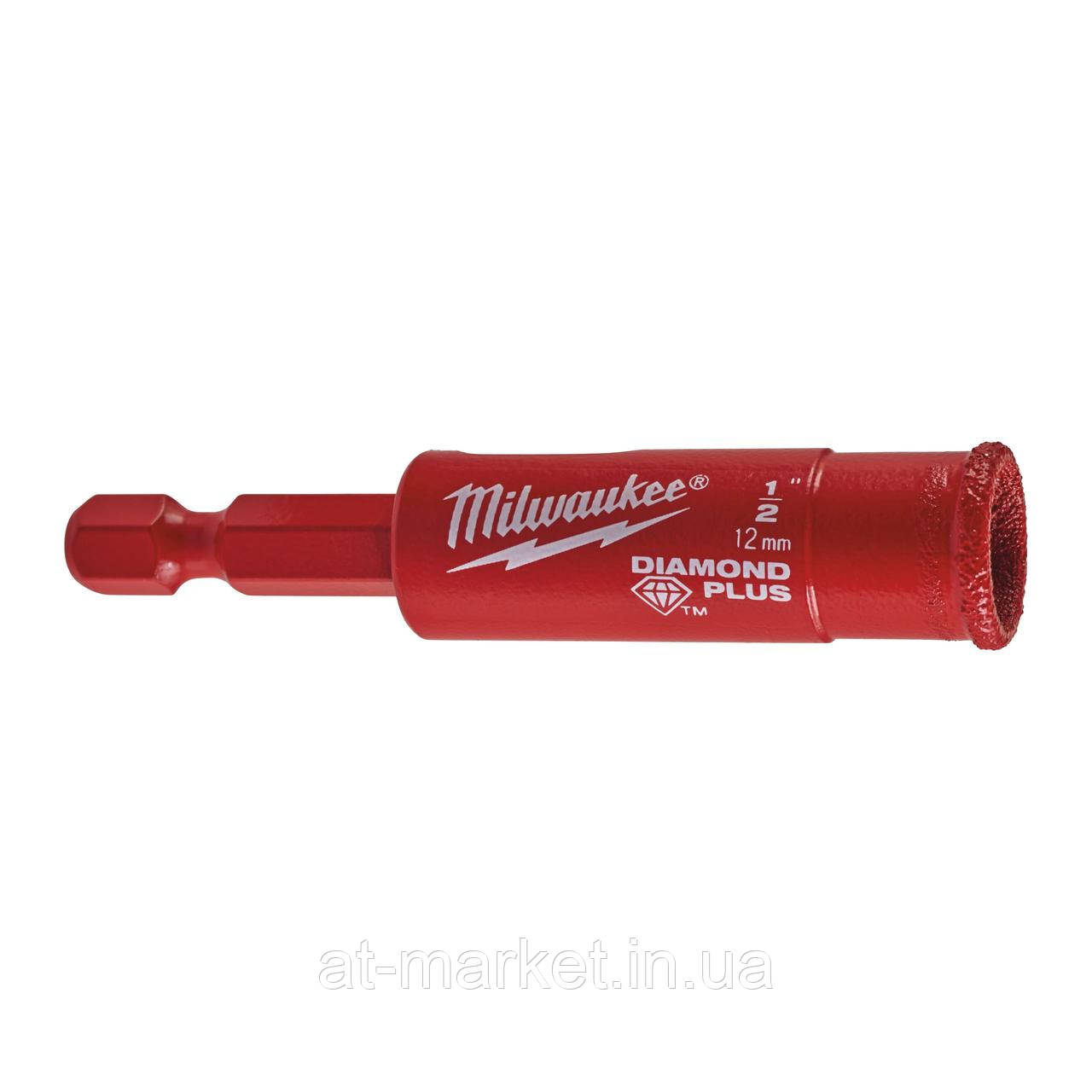 Коронка алмазна Diamond Plus MILWAUKEE, Ø12мм (з хвостовиком)