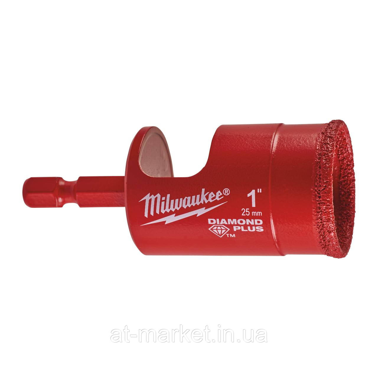 Коронка алмазна Diamond Plus MILWAUKEE, Ø25мм (з хвостовиком)