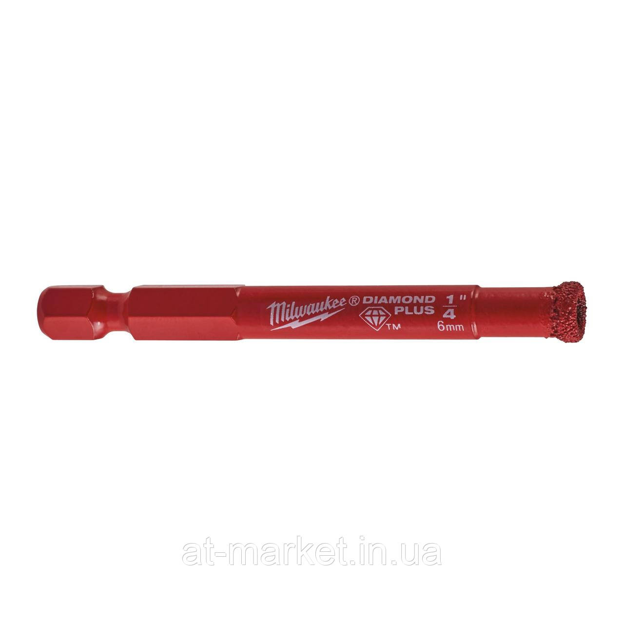 Коронка алмазна Diamond Plus MILWAUKEE, діаметр6мм (з хвостовиком)