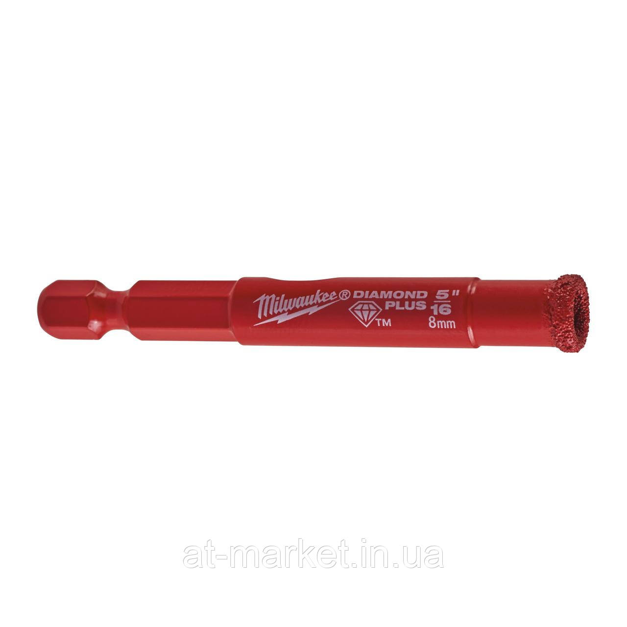Коронка алмазна Diamond Plus MILWAUKEE, діаметр 8 мм (з хвостовиком)