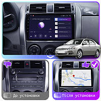 Al Штатная магнитола для Toyota Corolla IX (E120, E130) Рестайлинг 2003-2007 экран 9" 2/32Gb 4G Wi-Fi GPS