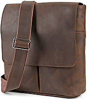 Сумка SHVIGEL 00998 из винтажной кожи Коричневая стильная сумка для мужчин