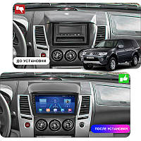 Al Штатная магнитола для Mitsubishi Pajero Sport II 2008-2013 экран 9" 4/32Gb 4G Wi-Fi GPS Top Android