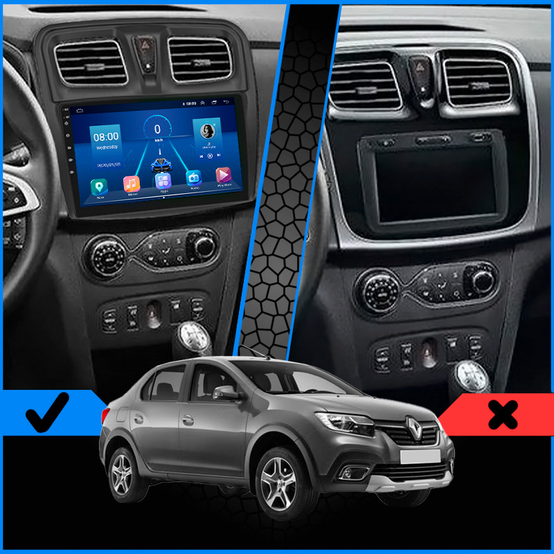 Al Штатна магнітола в машину для Renault Logan II Рестайлінг 2018-н.в екран 10" 6/128Gb 4G Wi-Fi GPS Top
