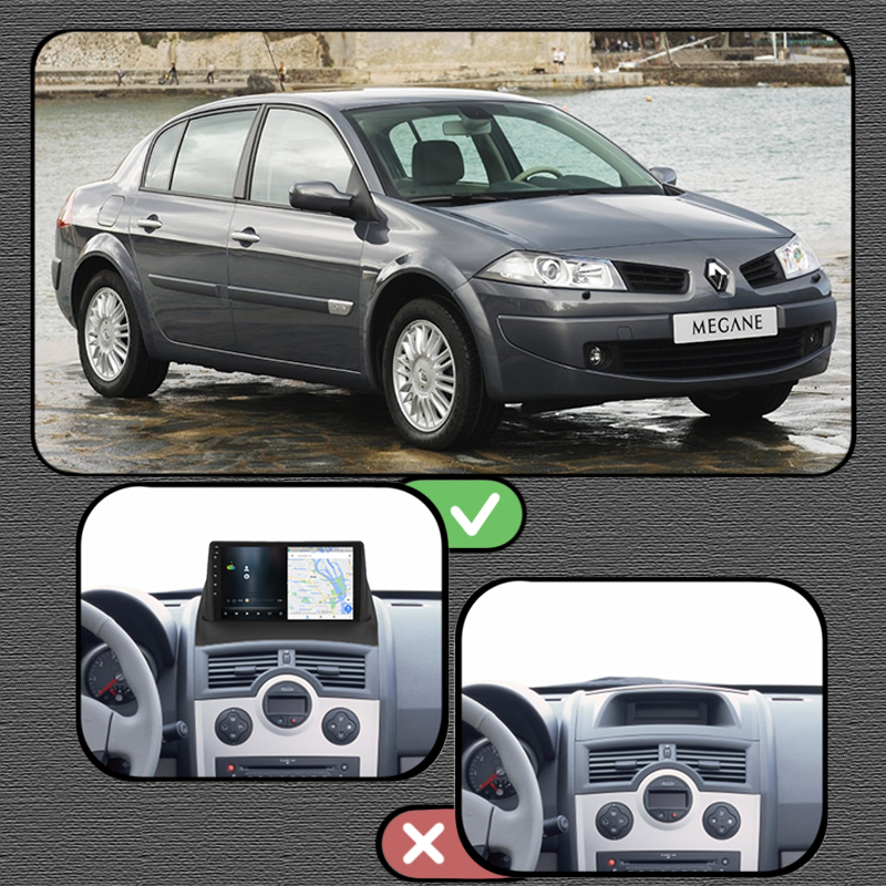 Al Штатна магнітола в машину для Renault Megane II Рестайлінг 2006-2009 екран 9" 1/16Gb Wi-Fi GPS Base, фото 1