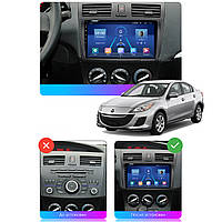 Al Штатна магнітола для Mazda 3 II (BL) Рестайлінг 2011-2013 екран 9" 6/128Gb 4G Wi-Fi GPS Top Android