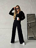 Жіночий костюм в'язаний: кофта на ґудзиках і широкі штани (в кольорах), фото 6