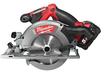 Пила дискова ручна акумуляторна MILWAUKEE, M18 CCS55-502X, Ø165мм (+ заряд.пристрій, 2 акум.Х 5Аг, H