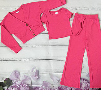 Костюм для дівчинки рубчик трійка Єсенія | на ріст 140, 146р., фото 1