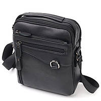 Практичная мужская сумка Vintage 20823 кожаная Черный стильная сумка для мужчин