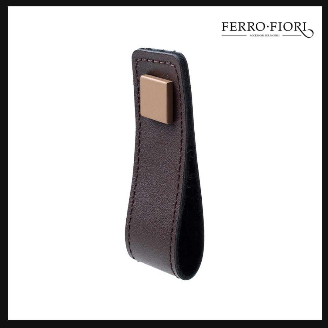 Ручка-крапля для меблів Ferro Fiori D1 шкіра колір коричневий