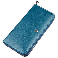 Женский клатч-визитница ST Leather 18861 Голубой стильный кошелек бумажник для женщин