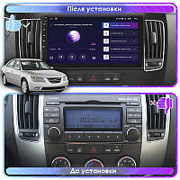 Al Штатная магнитола для Hyundai Sonata V (NF) Manual AC 2008-2010 экран 9" 4/32Gb 4G Wi-Fi GPS Top Android