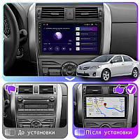 Al Штатна магнітола для Toyota Corolla X (E140, E150) Рестайлінг 2010-2013 екран 9" 4/64Gb CarPlay 4G Wi-Fi GPS Prime Android