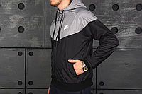 Мужская ветровка Nike легкая весна осень ветрозащитная на парня повседневная спортивная на молнии с капюшоном