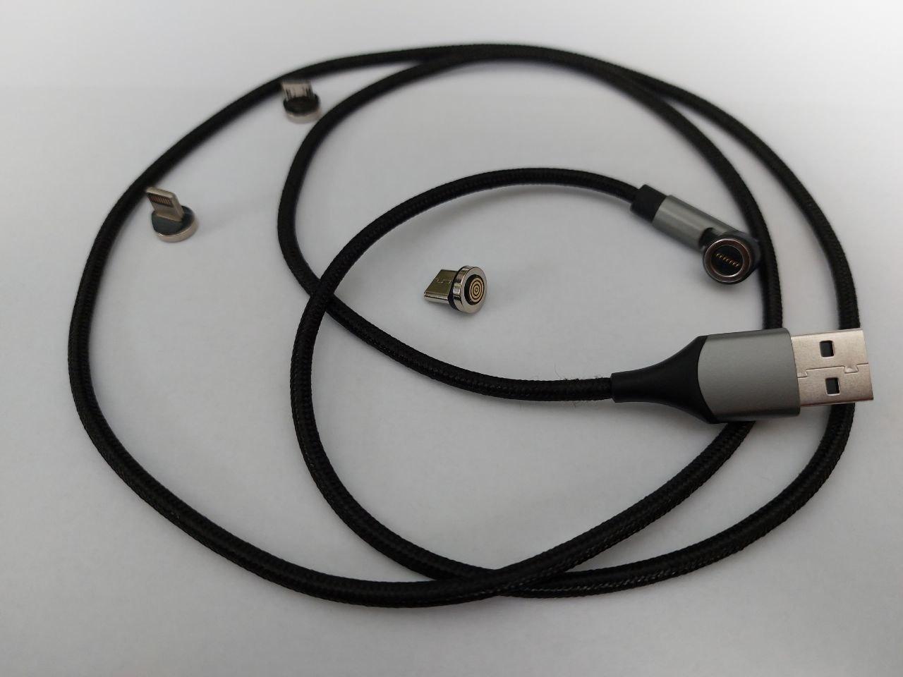 Магнітний зарядний кабель 3 в1 Micro-USB | Type-C | Lightning 0,9 м