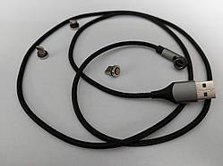 Магнітний зарядний кабель 3 в1 Micro-USB | Type-C | Lightning 0,9 м