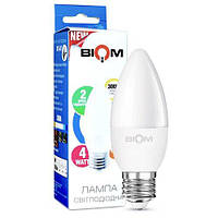 Світлодіодна  лампа Biom BT-547 E27 3000К C37 4W матова