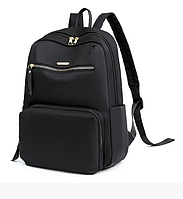 Рюкзак жіночий міський чорний із нейлонової тканини 384G