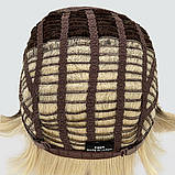 Перука коротка, красива об'ємна жіноча стрижка з термоволосся 160℃, колір блондин з темним корінням, фото 8