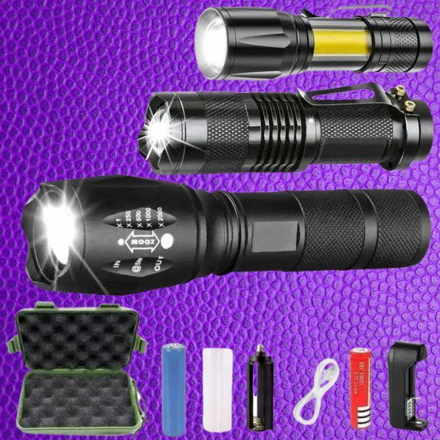 Набір Тактичних Ліхтарів 3x LED TACTIC LIGHT у Коробці | Набір з Потужних Ліхтариків bs