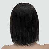 Красива натуральна перука каре Katie HH чорного кольору, фото 4