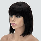 Красива натуральна перука каре Katie HH чорного кольору, фото 2