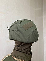 Кавер на каску хаки маскировочный с резинкой. Чехол на шлем оливковый ВСУ. Кавер на военную каску mich 2000