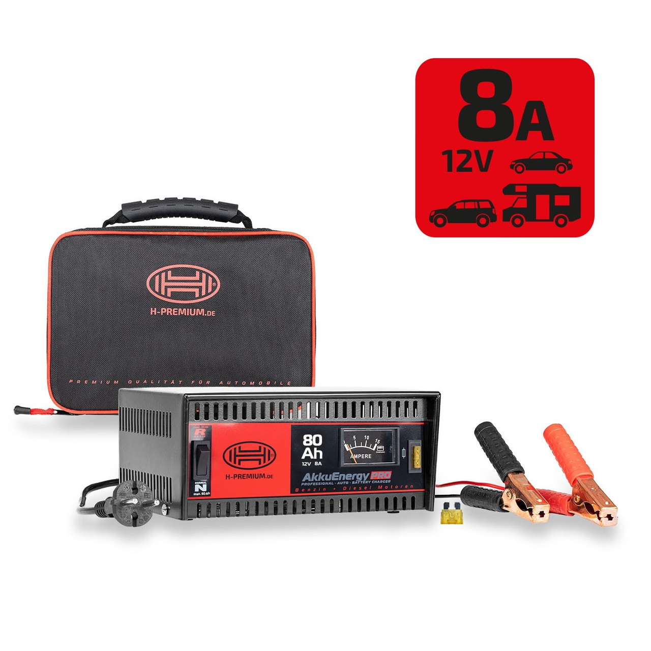Зарядний пристрій для акумуляторів Heyner Akkuenergy PRO 930800 8A 12В зарядка для акб
