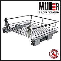 Корзина центральная 800мм Muller с доводчиком, цвет хром