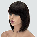 Красива натуральна перука каре Katie HH, колір гіркий шоколад, фото 2