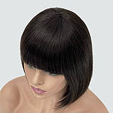Красива натуральна перука каре Katie HH, колір гіркий шоколад, фото 5