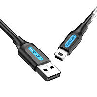 Кабель Vention Mini USB 2.0 для зарядки и передачи данных 480Mbps 2 м Черный COMBH