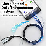 Кабель Vention USB 2.0 до Micro USB, 3 метри, риверсивний дизайн, алюмінієвий корпус, швидка зарядка 18W/3A, чорний, COCHI, фото 2
