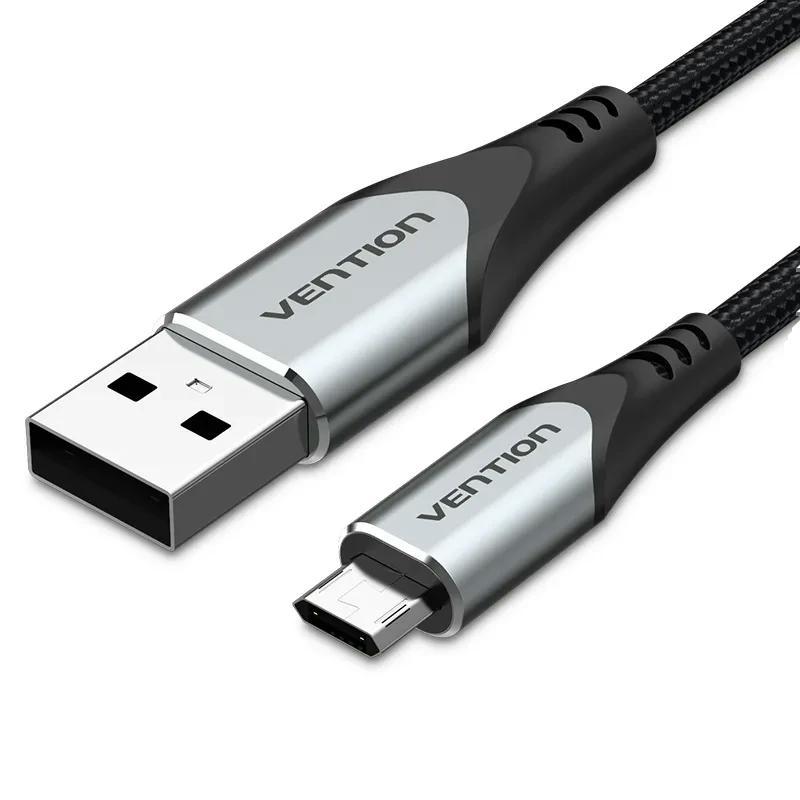 Кабель Vention USB 2.0 до Micro USB, 1,5 метри, риверсивний дизайн, алюмінієвий корпус, швидка зарядка 18W/3A, чорний, COCHG