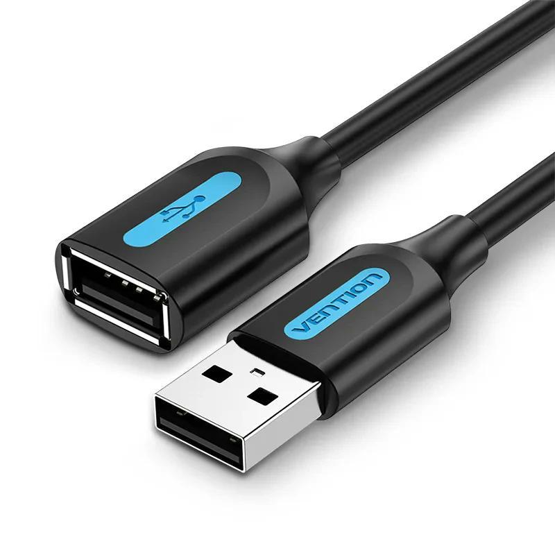 Подовжувальний кабель Vention USB 2.0 Type A для передачі даних 480 Мбіт/с 0,5 м Чорний CBIBD