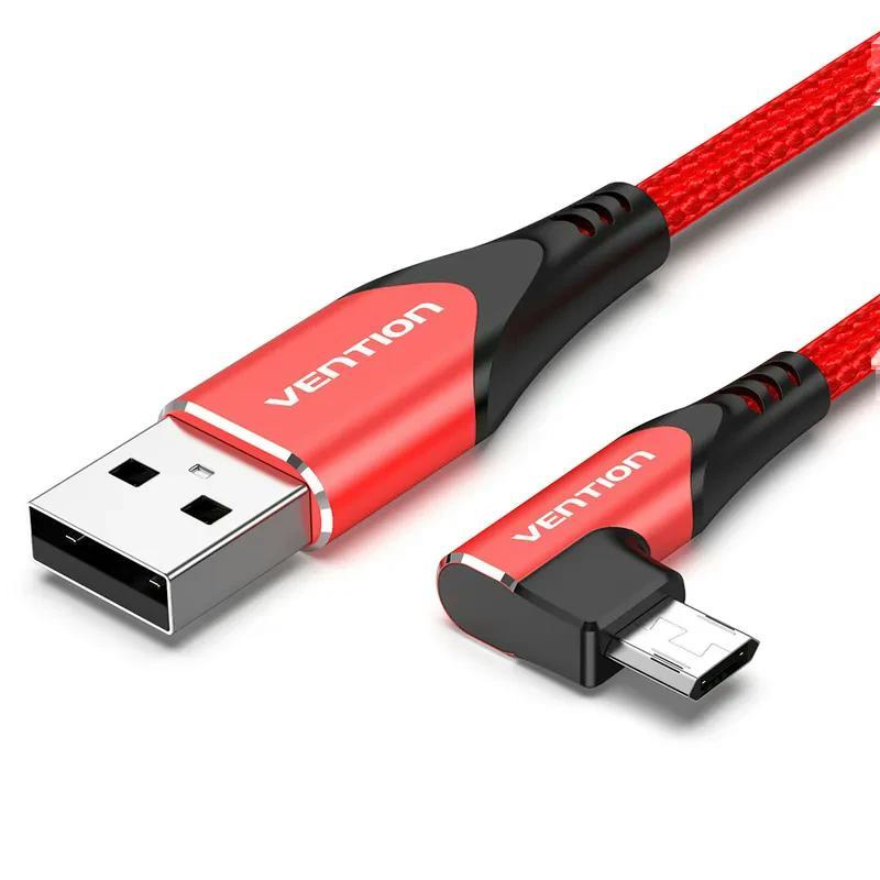 Кабель Vention USB 2.0 до Micro USB, 1,5 метри, риверсивний дизайн, алюмінієвий корпус, швидка зарядка 18W/3A, червоний, COBRG