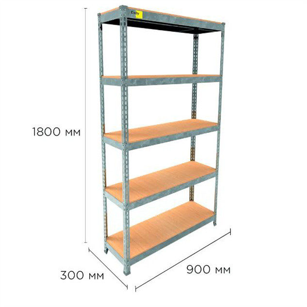 Стеллаж металлический MRL-1800 (900x300) оцинкованный - фото 1 - id-p1824666041