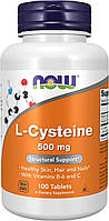 L-цистеин Now Foods, L-Cysteine, 500 мг, 100 таблеток