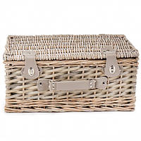 Кошик для пікніка з лози з набором посуду на 6 персон